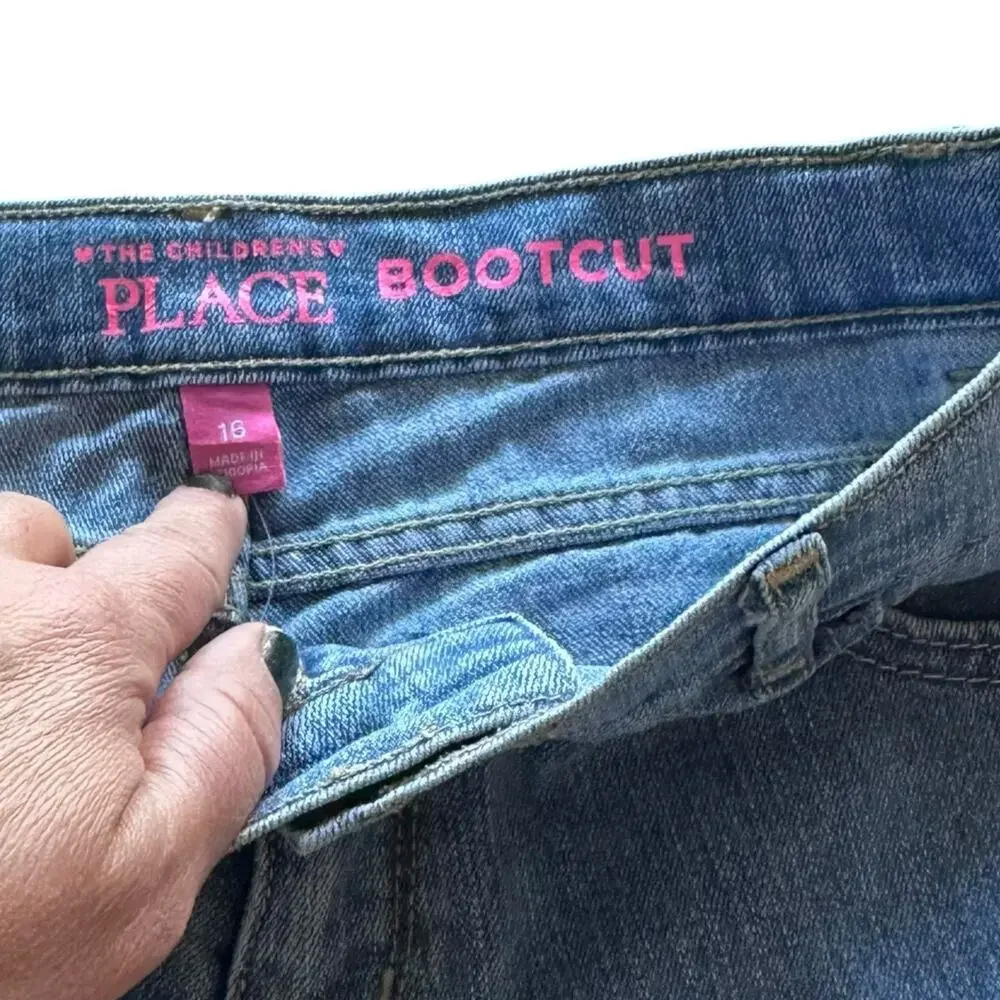 The Children’s Place Girls Size 16 Light Blue Denim Adjustable Jeans